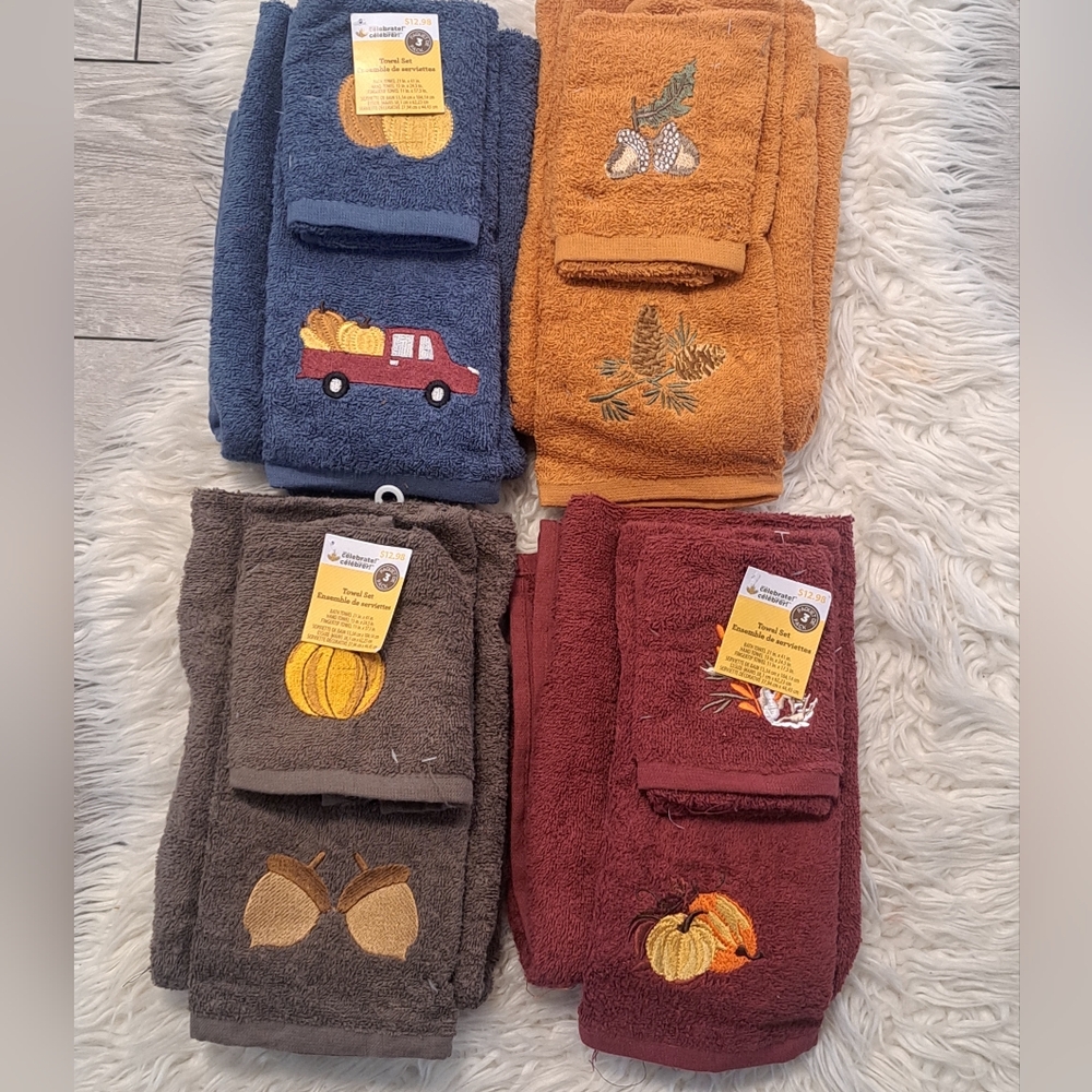 Set Of 4- 3 Piece Piece Themed Towels Set